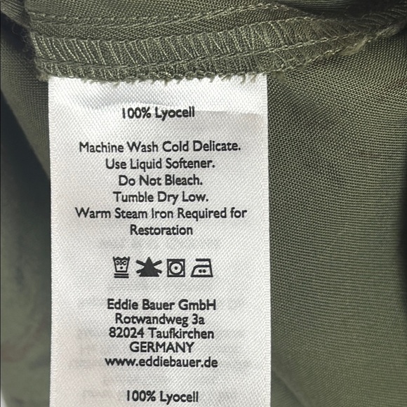 Eddie Bauer 100% Lyocell Green Blouse Lightweight Relaxed Fit Size Large - Picture 8 of 12